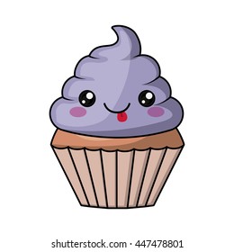 cupcake character isolated icon design