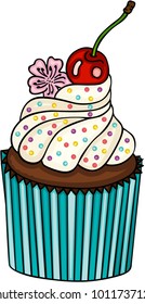 Cupcake with cherry
