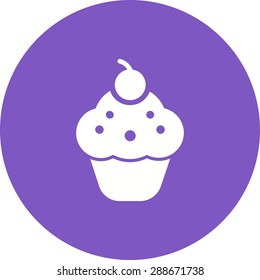 Cupcake, cherry, cake icon vector image. Can also be used for sweets and confectionery. Suitable for use on web apps, mobile apps and print media.