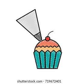 cupcake cherry and icing bakery pastry food fresh