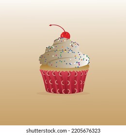Cupcake with cherry on top 