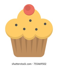 
Cupcake with cherry on top 
