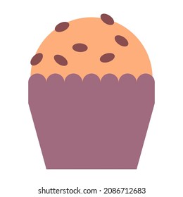 cupcake with chocolate cookies clip art vector illustration