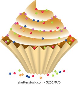 Cupcake with a chocolate cream.