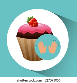 cupcake chocolate dessert concept vector illustration eps 10
