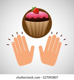 cupcake chocolate dessert concept vector illustration eps 10