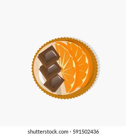 cupcake with chocolate and fruit vector illustration
