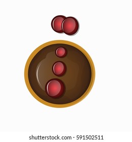 cupcake with chocolate and fruit vector illustration
