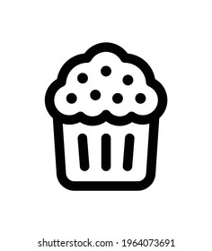 Cupcake with chocolate on top icon vector.