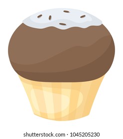 Cupcake with chocolate topping
