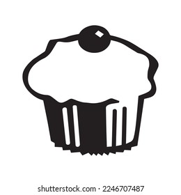 Cupcake with chocolate vector illustration 