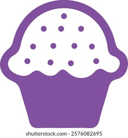 Cupcake clip art design on plain white transparent isolated background for card, shirt, hoodie, sweatshirt, apparel, tag, mug, icon, poster or badge