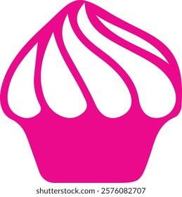 Cupcake clip art design on plain white transparent isolated background for card, shirt, hoodie, sweatshirt, apparel, tag, mug, icon, poster or badge