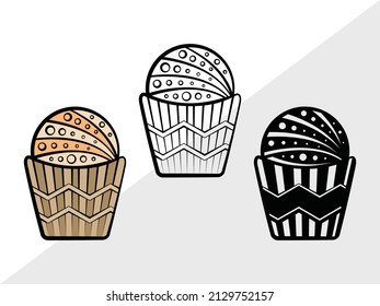 Cupcake Clipart Printable Vector Illustration