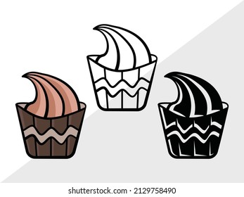 Cupcake Clipart Printable Vector Illustration