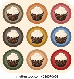 Cupcake color set