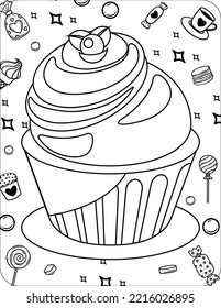 Cupcake Coloring book coloring book for kids