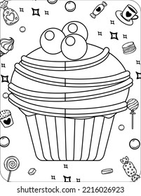 Cupcake Coloring book coloring book for kids