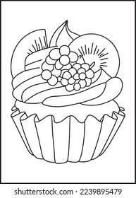 Cupcake Coloring Pages for kids