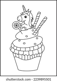 Cupcake Coloring Pages for kids