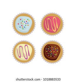 cupcake coloured toppings sprinkles vector