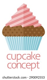 Cupcake concept design of a stylised cup cake or fairy cake 