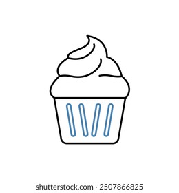 cupcake concept line icon. Simple element illustration. cupcake concept outline symbol design.