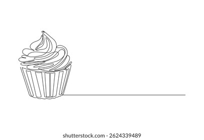 Cupcake Continuous one Line Icon 