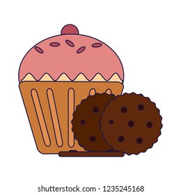 Cupcake and cookies