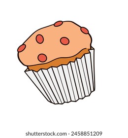 cupcake with cream and candy