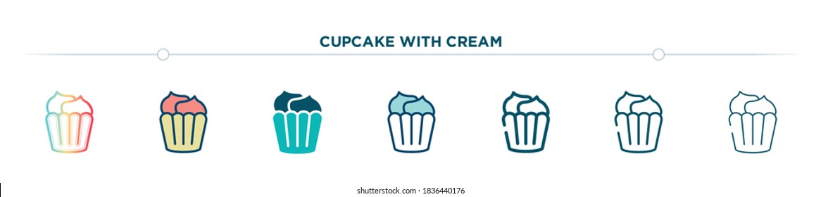 cupcake with cream icon designed in gradient, filled, two color, thin line and outline style. vector illustration of cupcake with cream vector icons. can be used for mobile, ui, web
