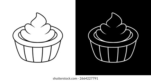 Cupcake con el Vector del icono de la crema