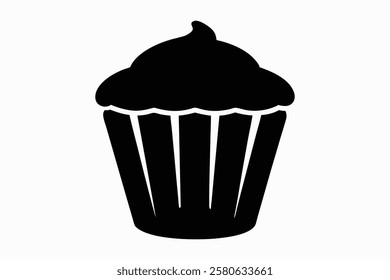 Cupcake with cream on vector art