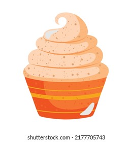 cupcake with cream over white