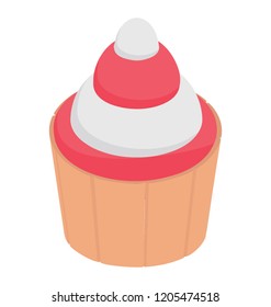 
Cupcake with cream topping
