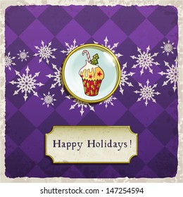 cupcake, cristmas card, vector illustration, eps10
