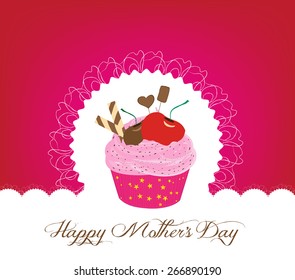 cupcake cute happy mothers day card