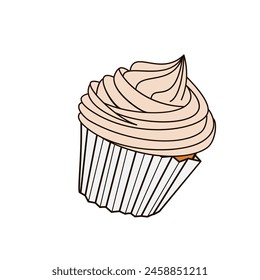 Decoración de cupcake con crema blanca