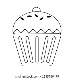 Cupcake delicious dessert black and white