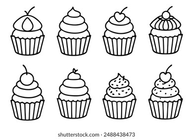 Cupcake Delight line art dreamscape