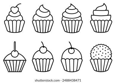 Cupcake Delight line art elegance