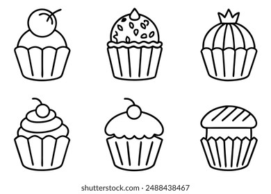 Cupcake Delight line art fantasy