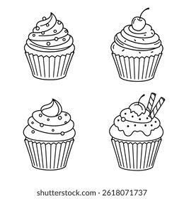 Cupcake Delight line art masterpiece