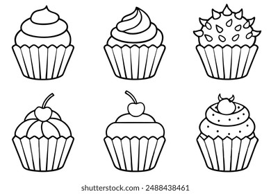 Cupcake Delight line art serenity