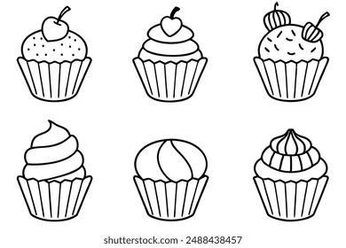 Cupcake Delight line art whimsy