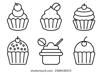 Cupcake Delight line art wonder