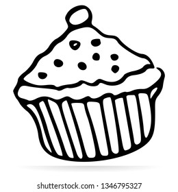 Cupcake design icon. Sketch icon isolated on background. Hand drawn sketch.