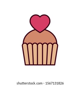 Cupcake design, Muffin dessert sweet bakery sugar pastry and food theme Vector illustration