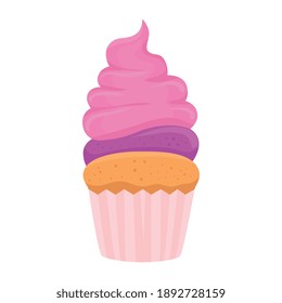 Cupcake design, Muffin dessert sweet and food theme Vector illustration