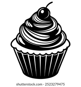 Cupcake design silhouette vector illustration